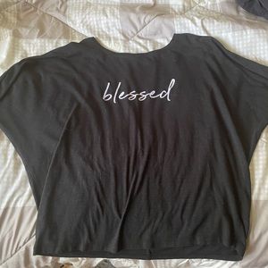 Cute black shirt with blessed on front